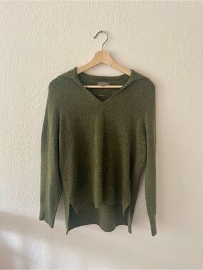 Style & Co Women’s Green Collared Knit Sweater
